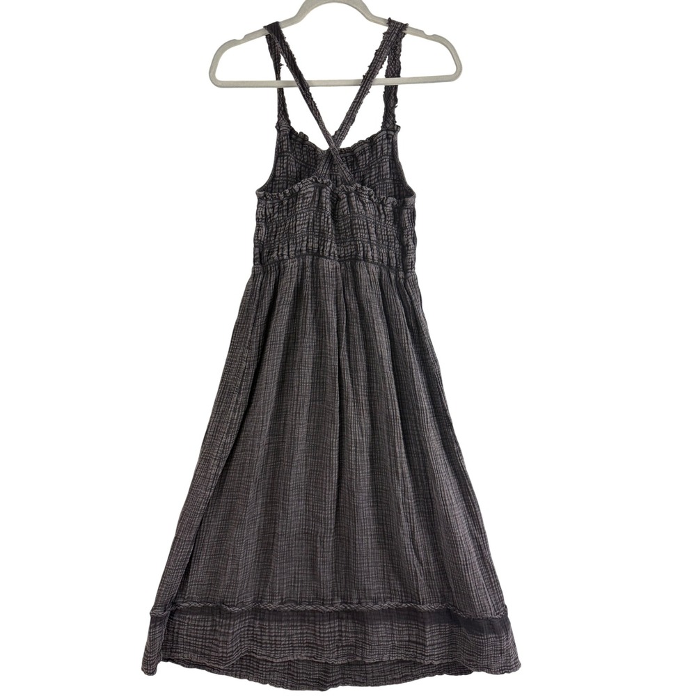 Anthropologie Charcoal Crinkle Midi Dress - Picture 2 of 8